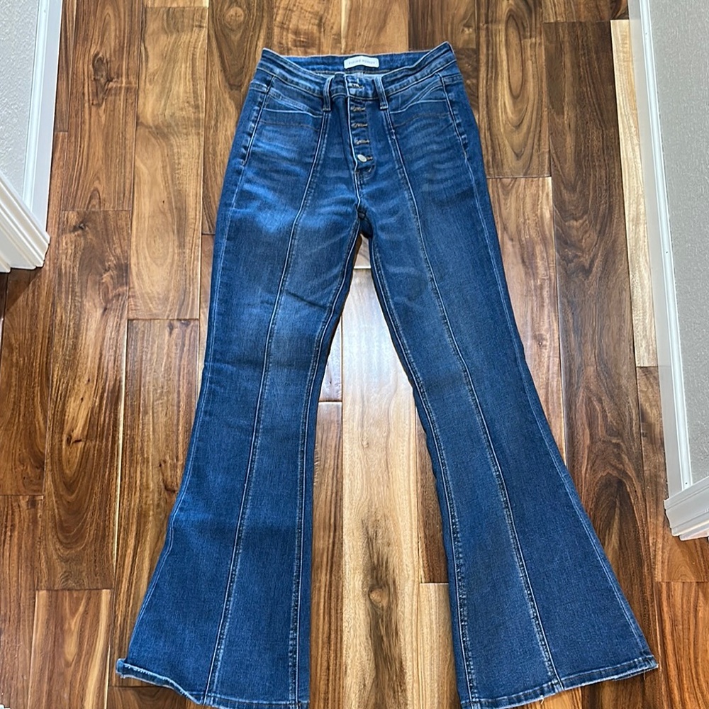 Flying Monkey Blue Flare Wide Leg Jeans